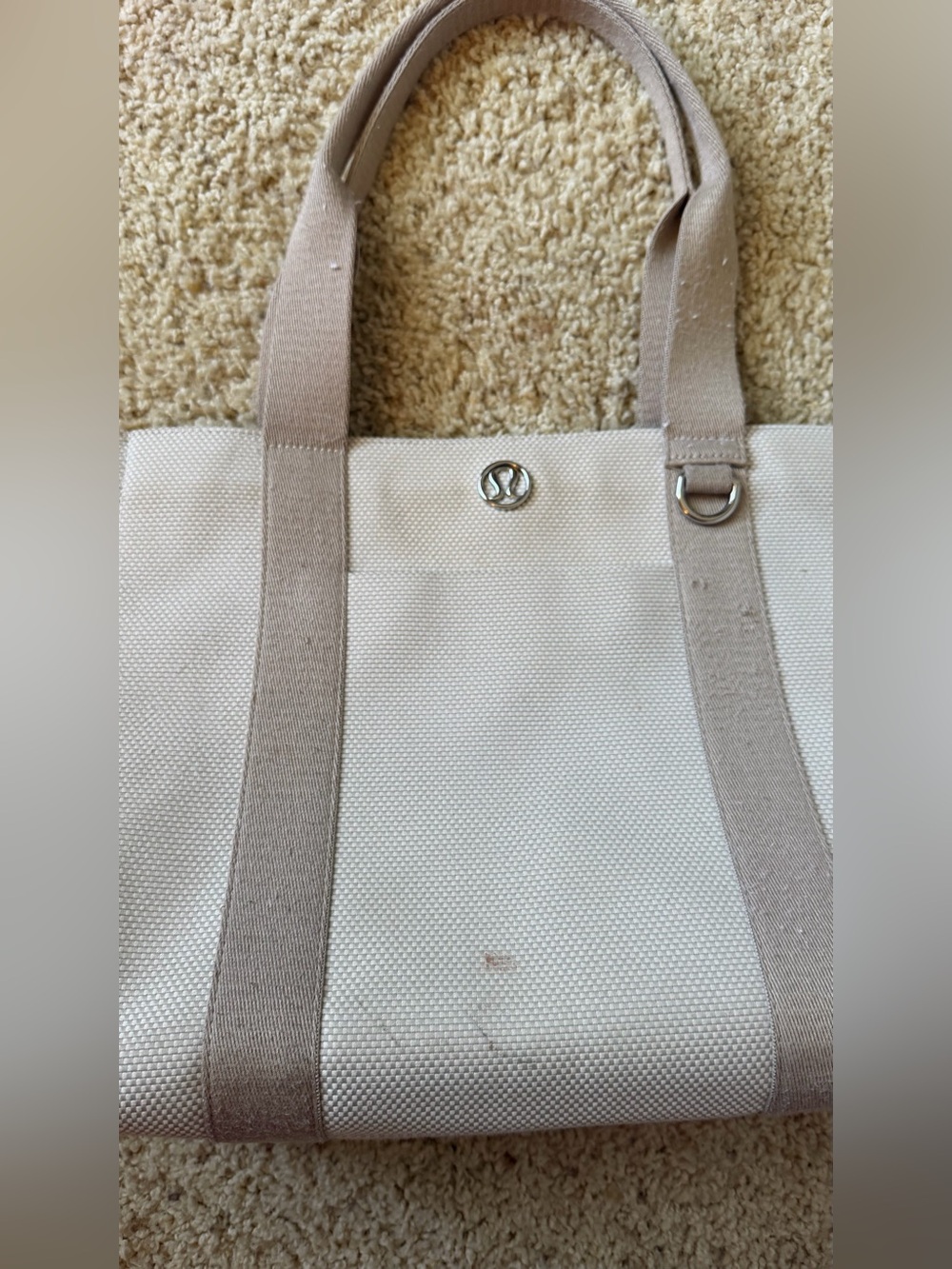 Lululemon Athletica 2 Tone Canvas Tote Bag - Picture 2 of 6
